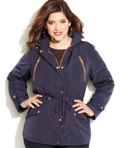 michael kors jackets plus size|michael kors anorak raincoat.